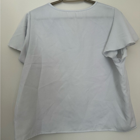 SHEIN Light Gray Ruffle Sleeve Blouse - Picture 4 of 5